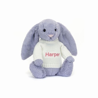 Jellycat Bashful Viola Bunny with Cream Jumper UK | 02891WUCN